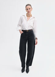 Fitted Shirt in Cotton Poplin - White - CO Collections